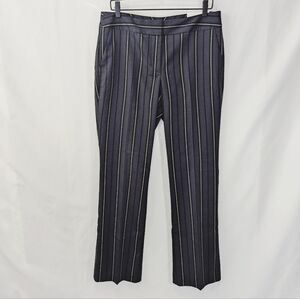 NWT Ann Taylor Factory the Trouser Curvy Fit Mid Rise Blue Striped, Women's sz 8
